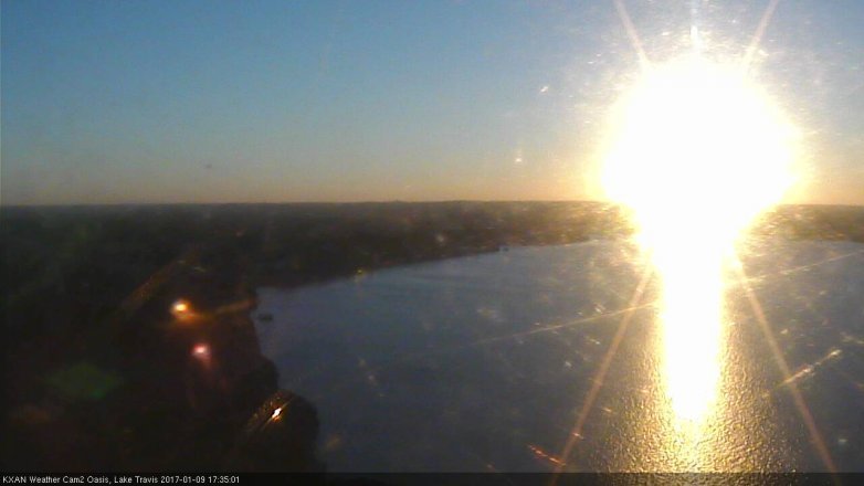 Lake Travis webcam, January 9, 2017 4:45 PM CT