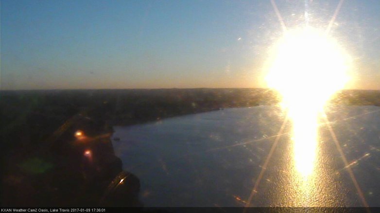 Lake Travis webcam, January 9, 2017 4:55 PM CT