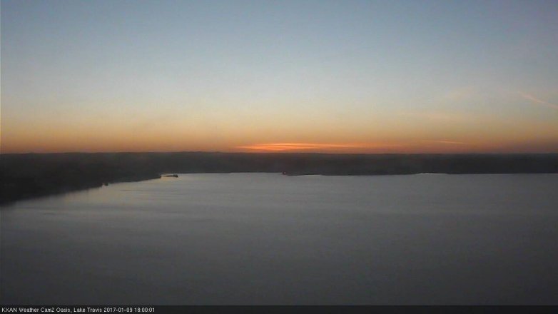 Lake Travis webcam, January 9, 2017 5:15 PM CT