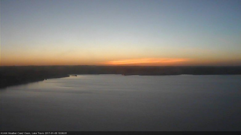 Lake Travis webcam, January 9, 2017 5:20 PM CT