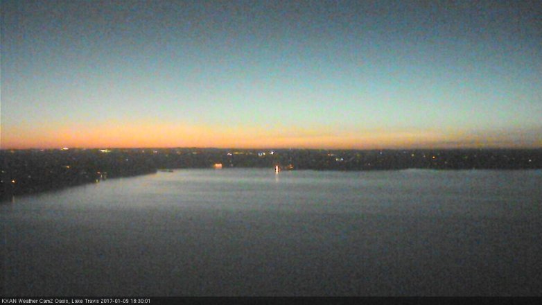 Lake Travis webcam, January 9, 2017 6:00 PM CT