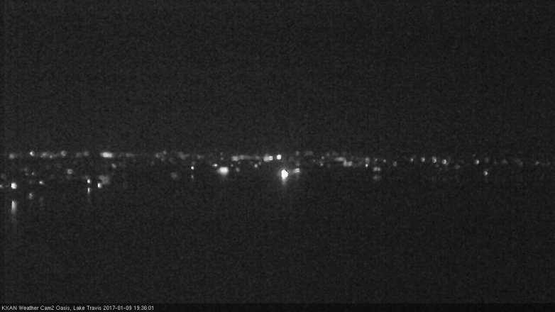 Lake Travis webcam, January 9, 2017 6:40 PM CT