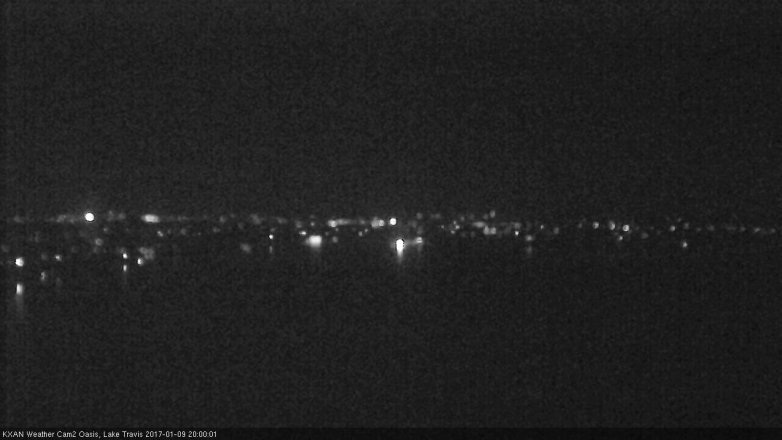 Lake Travis webcam, January 9, 2017 7:25 PM CT