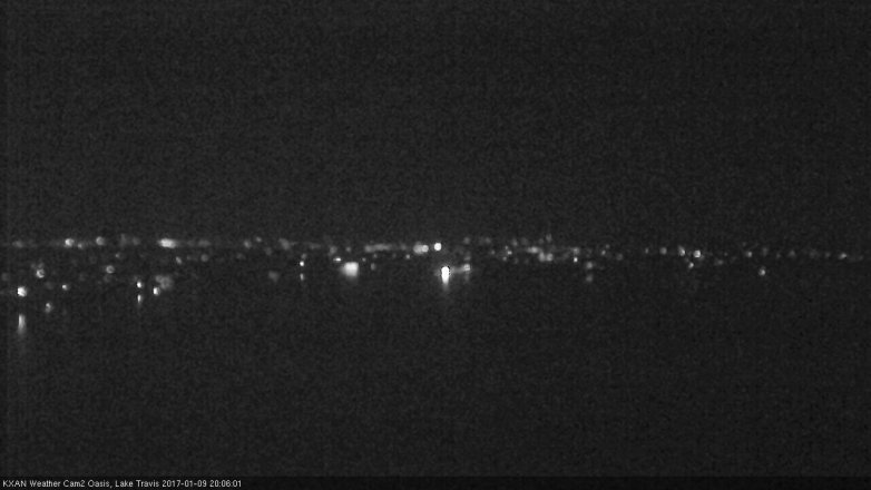 Lake Travis webcam, January 9, 2017 7:30 PM CT