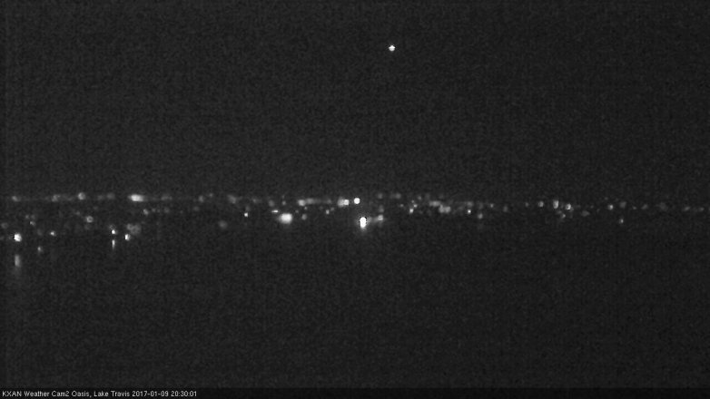 Lake Travis webcam, January 9, 2017 7:55 PM CT