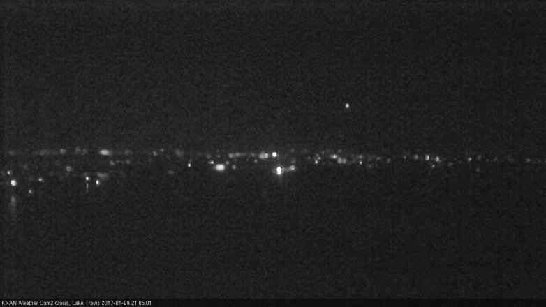Lake Travis webcam, January 9, 2017 8:20 PM CT
