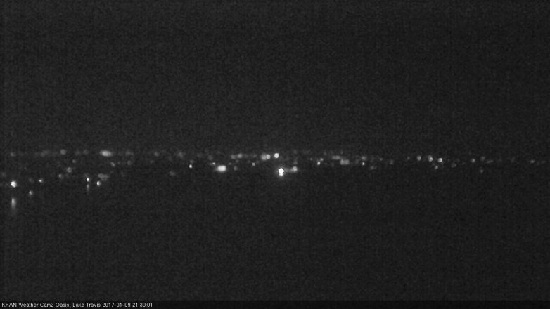 Lake Travis webcam, January 9, 2017 8:35 PM CT