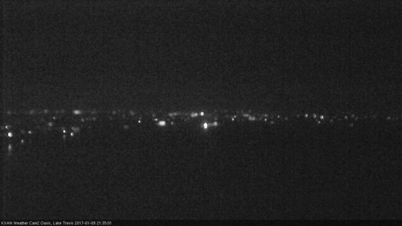 Lake Travis webcam, January 9, 2017 9:00 PM CT
