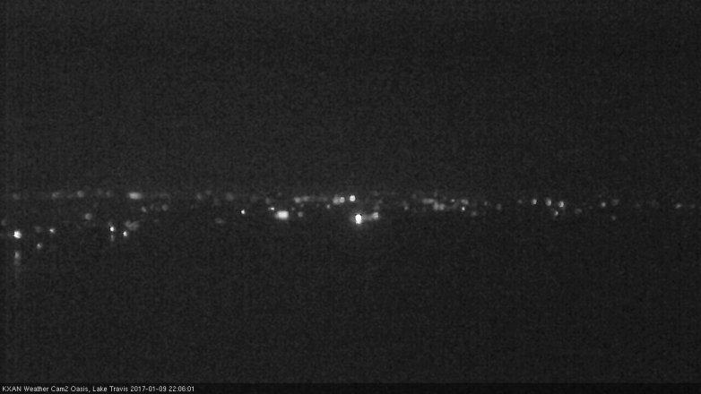 Lake Travis webcam, January 9, 2017 9:15 PM CT