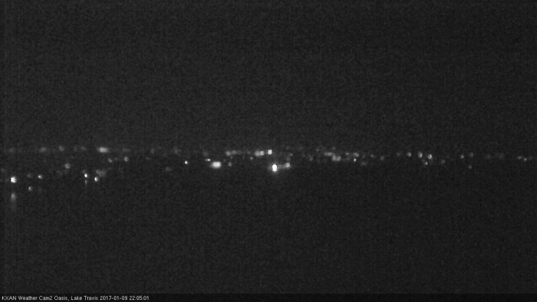 Lake Travis webcam, January 9, 2017 9:20 PM CT