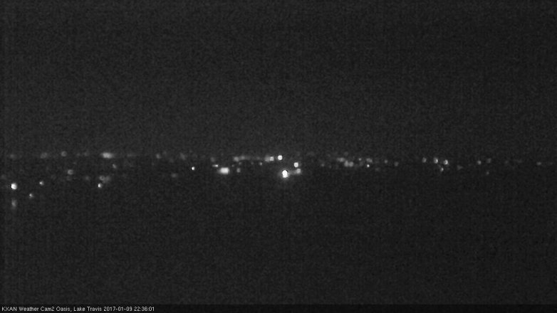 Lake Travis webcam, January 9, 2017 9:45 PM CT