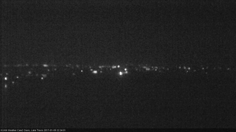 Lake Travis webcam, January 9, 2017 9:50 PM CT