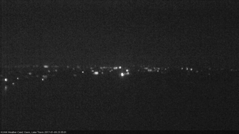 Lake Travis webcam, January 9, 2017 10:40 PM CT