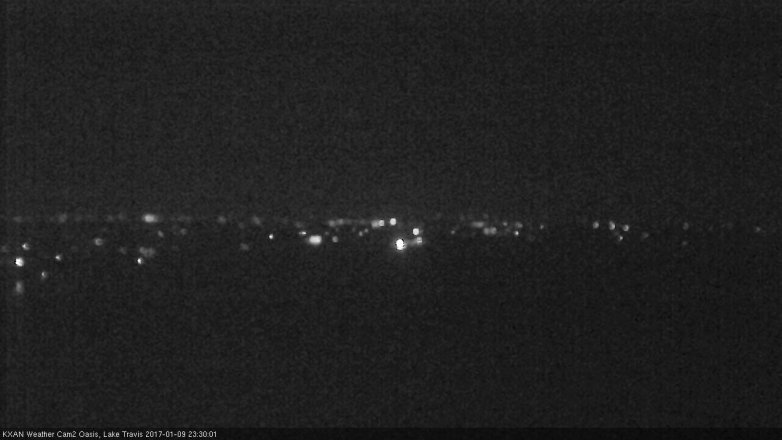 Lake Travis webcam, January 9, 2017 11:00 PM CT