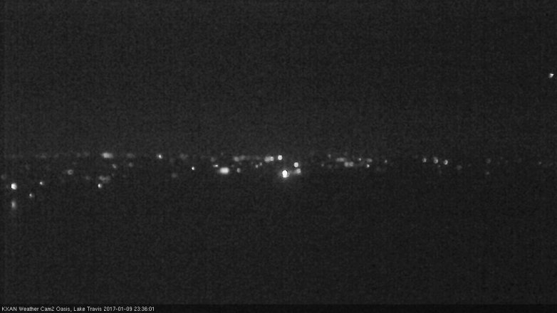Lake Travis webcam, January 9, 2017 11:05 PM CT