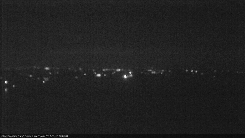 Lake Travis webcam, January 9, 2017 11:15 PM CT