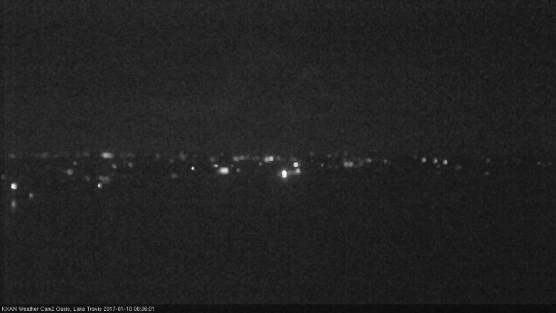 Lake Travis webcam, January 9, 2017 11:45 PM CT