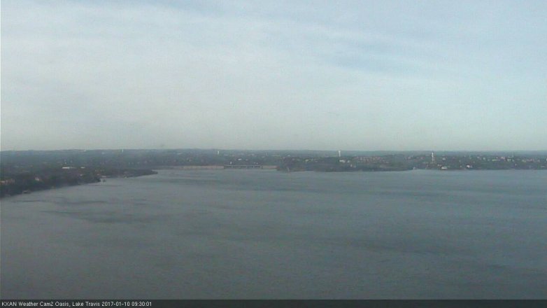 Lake Travis webcam, January 10, 2017 9:00 AM CT