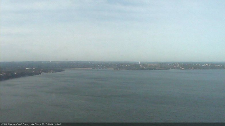 Lake Travis webcam, January 10, 2017 9:05 AM CT