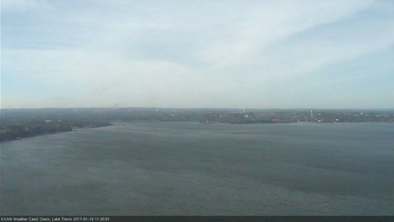 Lake Travis webcam, January 10, 2017 10:45 AM CT
