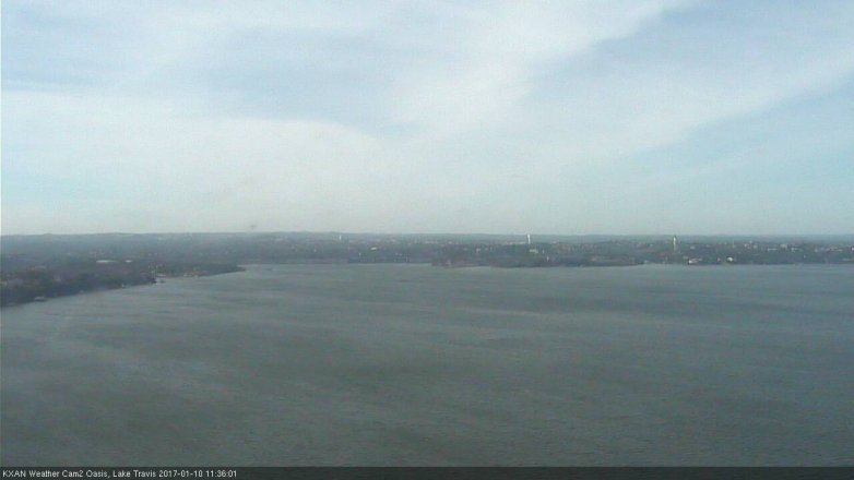 Lake Travis webcam, January 10, 2017 10:55 AM CT