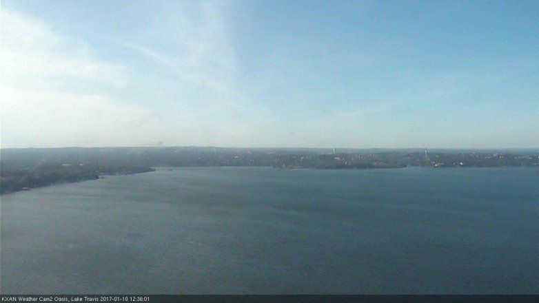 Lake Travis webcam, January 10, 2017 11:40 AM CT