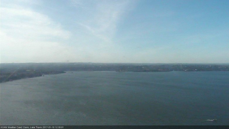 Lake Travis webcam, January 10, 2017 11:45 AM CT