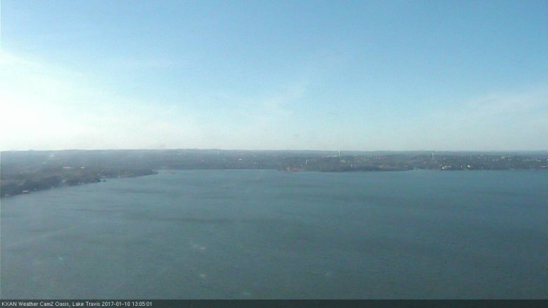Lake Travis webcam, January 10, 2017 12:15 PM CT