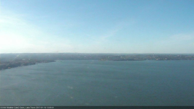 Lake Travis webcam, January 10, 2017 12:25 PM CT