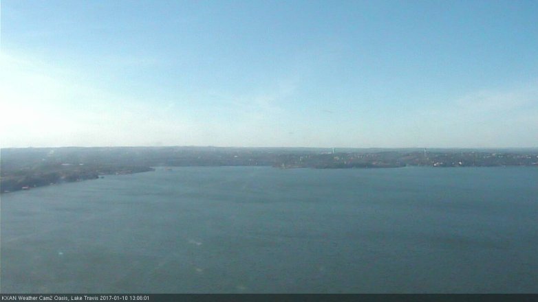 Lake Travis webcam, January 10, 2017 12:30 PM CT