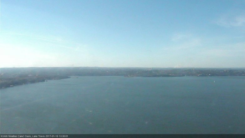 Lake Travis webcam, January 10, 2017 12:40 PM CT