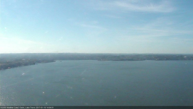 Lake Travis webcam, January 10, 2017 1:15 PM CT
