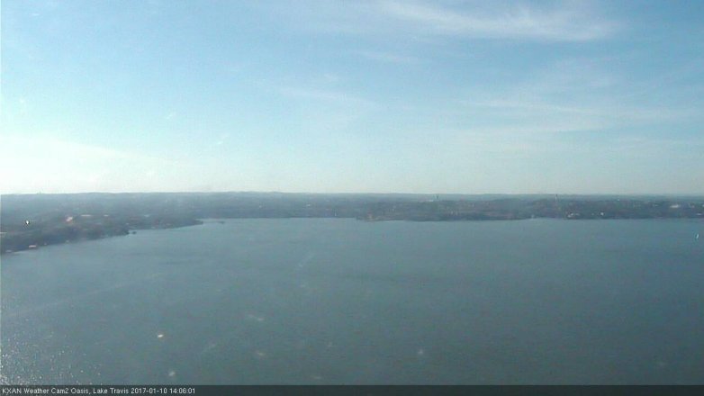 Lake Travis webcam, January 10, 2017 1:30 PM CT