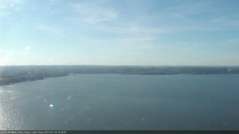 Lake Travis webcam, January 10, 2017 1:45 PM CT