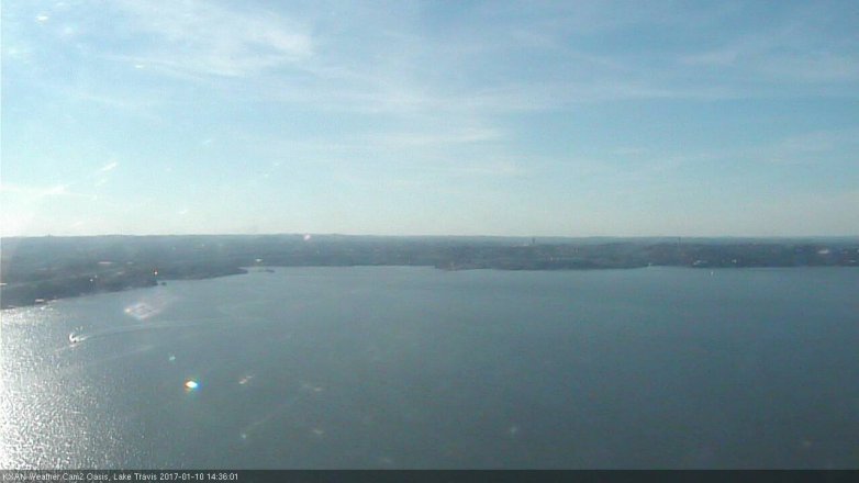 Lake Travis webcam, January 10, 2017 1:55 PM CT
