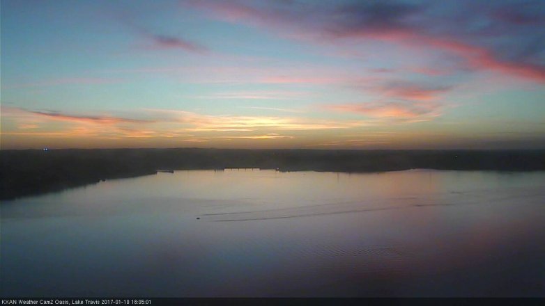 Lake Travis webcam, January 10, 2017 5:20 PM CT
