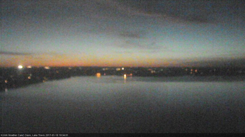 Lake Travis webcam, January 10, 2017 5:55 PM CT