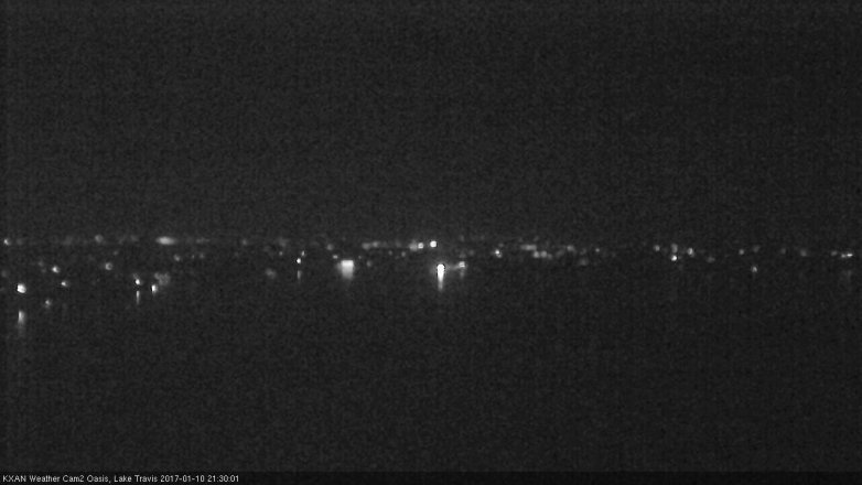 Lake Travis webcam, January 10, 2017 9:00 PM CT