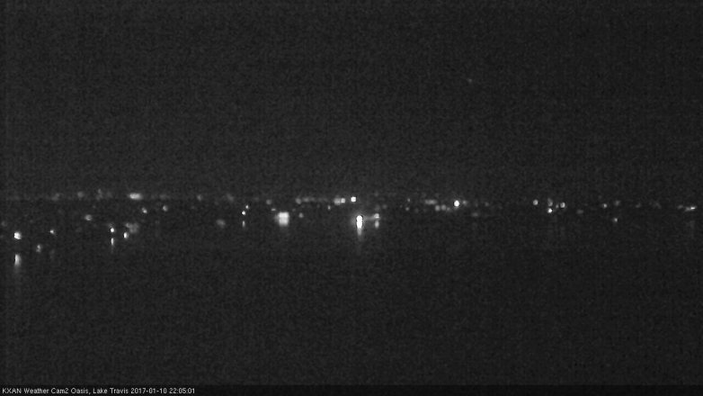 Lake Travis webcam, January 10, 2017 9:15 PM CT