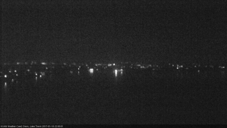 Lake Travis webcam, January 10, 2017 9:30 PM CT