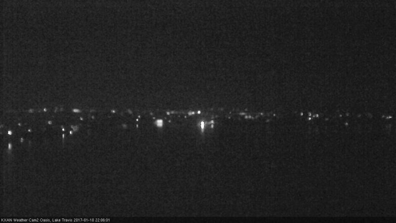 Lake Travis webcam, January 10, 2017 9:35 PM CT