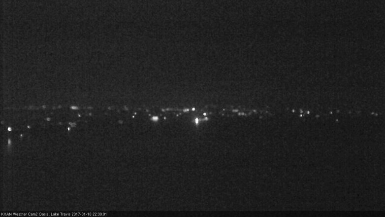 Lake Travis webcam, January 10, 2017 9:45 PM CT