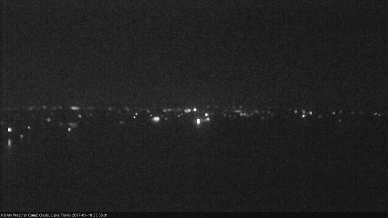 Lake Travis webcam, January 10, 2017 10:05 PM CT