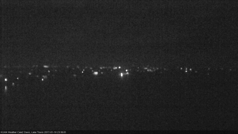 Lake Travis webcam, January 10, 2017 10:45 PM CT