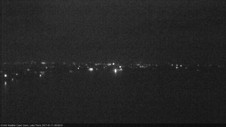 Lake Travis webcam, January 10, 2017 11:25 PM CT