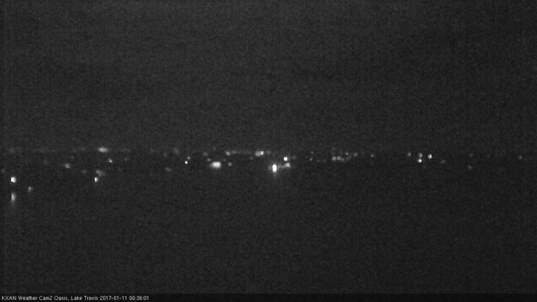 Lake Travis webcam, January 10, 2017 11:40 PM CT