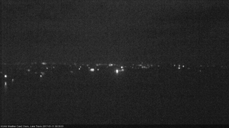 Lake Travis webcam, January 10, 2017 11:45 PM CT