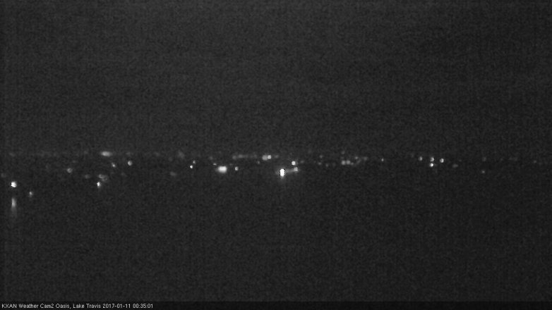 Lake Travis webcam, January 10, 2017 11:50 PM CT