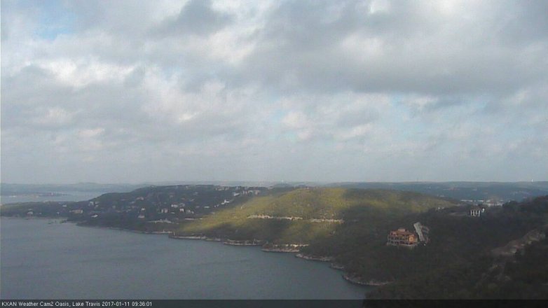 Lake Travis webcam, January 11, 2017 9:05 AM CT