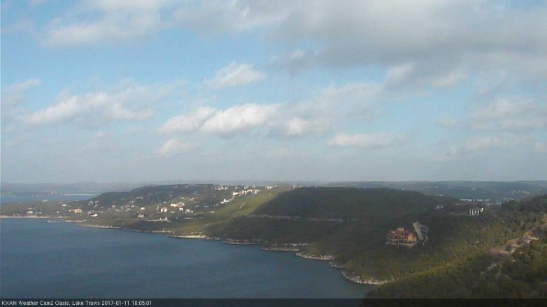 Lake Travis webcam, January 11, 2017 9:30 AM CT